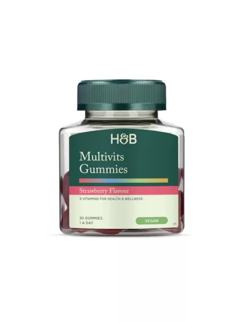 H&B Multivitamin Felnőtt gumivitamin epres 30 db 