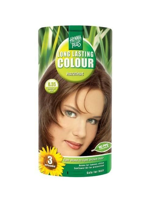 HennaPlus női tartós hajfesték, barna árnyalat, mogyoró (6.35) (Long Lasting Colour, Hazelnut)
