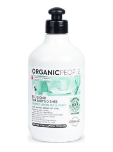  Organic People Öko Mosogatószer babaedényekhez bio zöld teával és barackkal 500 ml