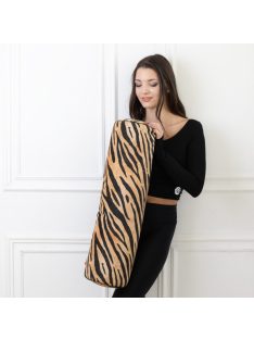   PRANA Premium Tönkölyhéj + Safari Collection huzat 70x20 cm yoga hengerhez - Tiger (párna és huzat egyben)