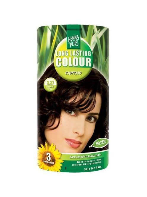 Hairwonder by HennaPlus női tartós hajfesték, barna árnyalat, espresso (3.37) (Long Lasting Colour, Espresso)