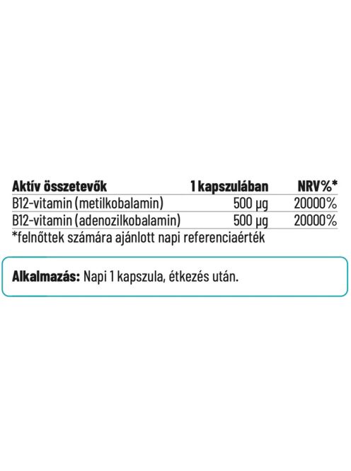 Nordvital B12-vitamin 1000mcg 60 db vegán kapszula 