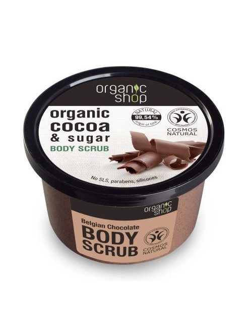 Organic Shop Bőrmegújító cukros testradír - Belga Csokoládé 250 ml