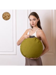   PRANA Premium Tönkölyhéj + Bombay Collection huzat 36x12 cm kerek - Olive Green (párna és huzat egyben)