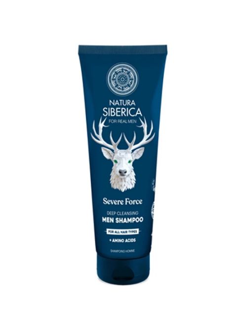 Natura Siberica „Severe force” Mélytisztító sampon minden hajtípusra férfiaknak 200ml