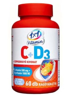  1x1 Vitaday C-vitamin 500mg+d3+csipkebogyó rágótabletta narancs 60 db