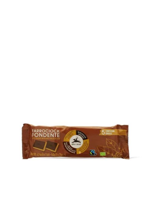 Alce Nero BIO Tönkölybúza keksz étcsokoládéval bevonva 5x28g (140g)