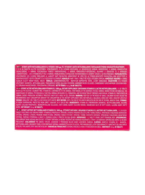 Jutavit b12-vitamin 1000µg aktív metilkobalamin tabletta 30 db