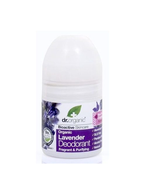 Dr. Organic Bio Levendula golyós dezodor (deo roll-on) illatosít tisztán tart 50 ml