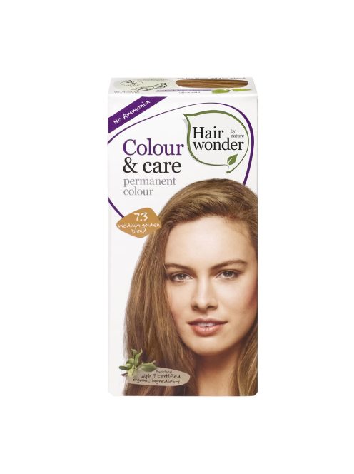 Hairwonder by nature hajfesték, Colour & Care 7.3 aranyszőke 100 ml