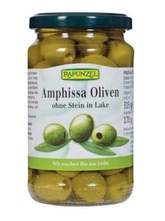   Rapunzel Bio előételek, olajbogyó, Amphissa olajbogyó lében, zöld oliva,  magozott 315 g