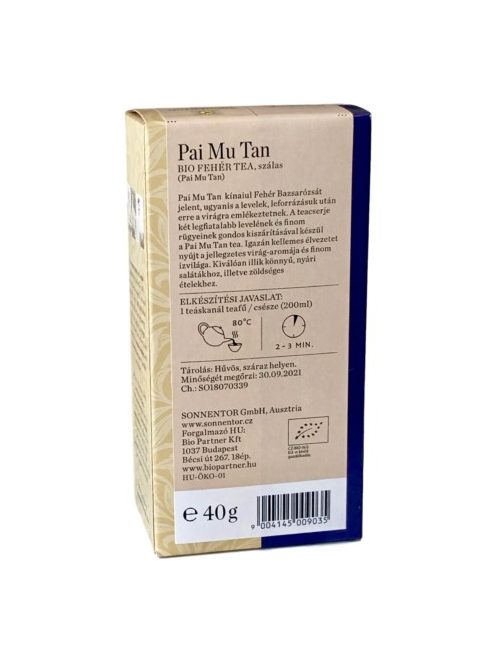 Sonnentor Bio Pai Mu Tan fehér tea - szálas 40 g