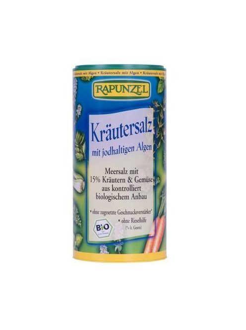 Rapunzel Bio fűszerek, tengeri só. jódtartalmú fűszersó szóródobozban algával 125 g