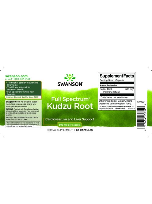 Swanson Kudzu Root Kapszula 500mg 60 db