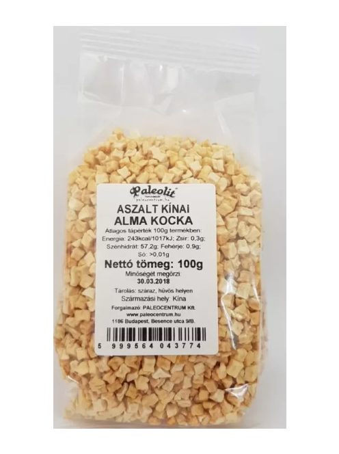 Paleolit aszalt alma kocka cukormentes kínai 100 g