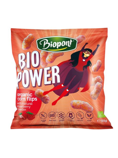 Biopont Bio Extrudált Kukorica Eperpor Gluténmentes 55 g