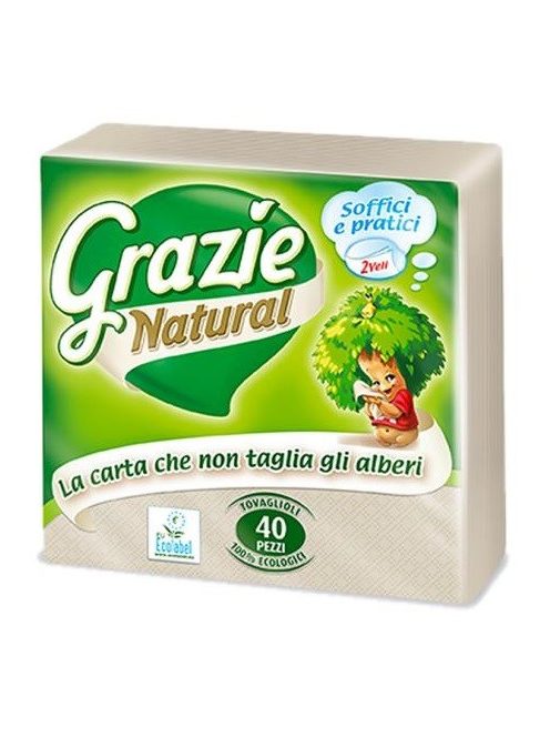 Grazie Natural öko szalvéta 2 rétegű 40 db/csomag