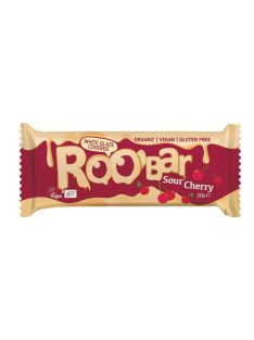 Roobar Bio Fehércsokival bevont Meggyes szelet 30g 