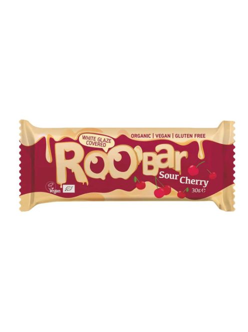 Roobar Bio Fehércsokival bevont Meggyes szelet 30g 