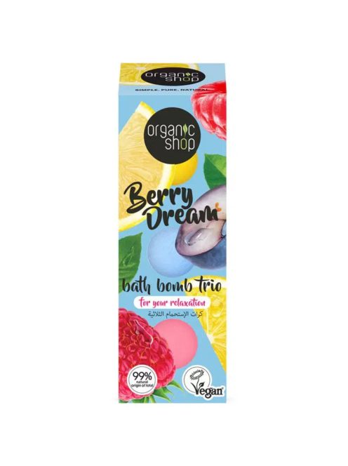 Organic Shop “Berry Dream” fürdőbomba trió 3x85g