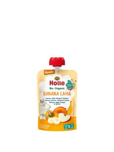   Holle Bio Banana Lama - Tasak banán, alma, mangó, sárgabarack 90 g -- készlet erejéig, a termék lejárati ideje: 2024.05.01.