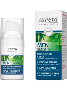   lavera Men Sensitive bőrtápláló, hidratáló arckrém férfiaknak, bio bambusszal és bio ginkgoval 30 ml