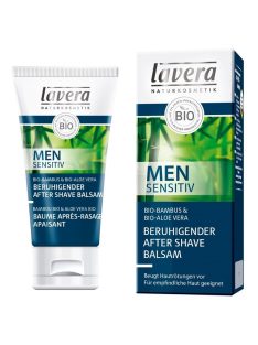   lavera Men Sensitive borotválkozás utáni balzsam, bio bambusszal és bio aloe verával 50 ml