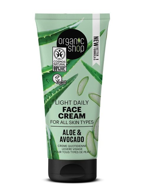 Organic Shop Könnyű arckrém aloe verával és avokádóval 50 ml