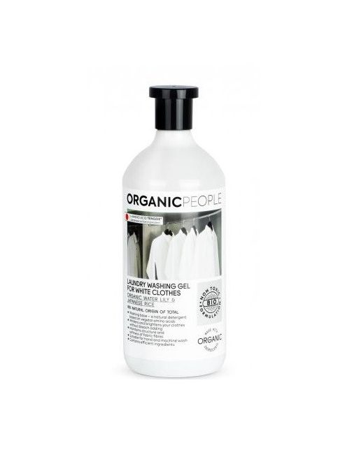 Organic People Öko Mosógél fehér ruhákhoz bio vízililiommal és japán rizzsel 1000 ml