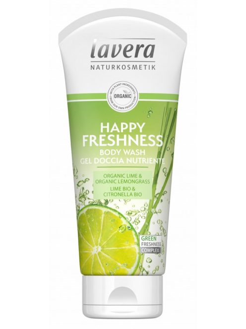 lavera tusfürdő Happy Freshness lime - citromfű VEGÁN 200 ml