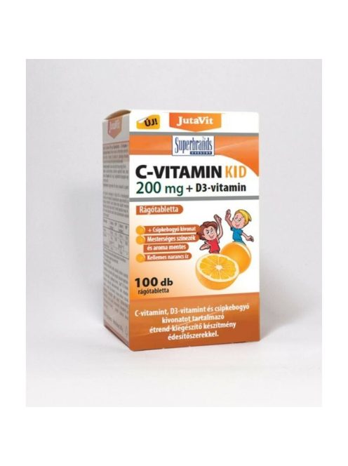 Jutavit C-vitamin kid 200 mg+d3 kapszula 100 db