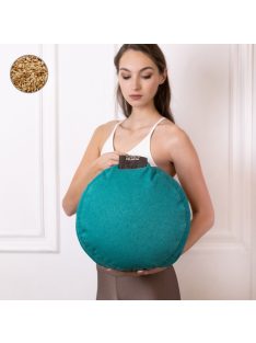   PRANA Premium Tönkölyhéj + Bombay Collection huzat 36x12 cm kerek - Water Blue (párna és huzat egyben)