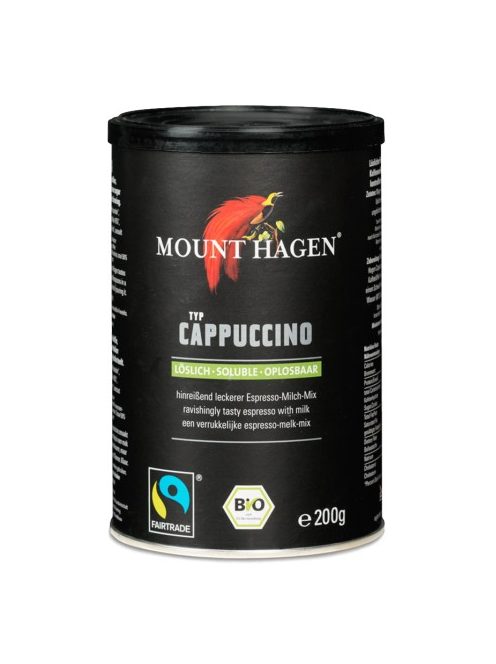 Mount Hagen Bio cappuccino, Fair Trade termék, dobozos, instant 200 g
