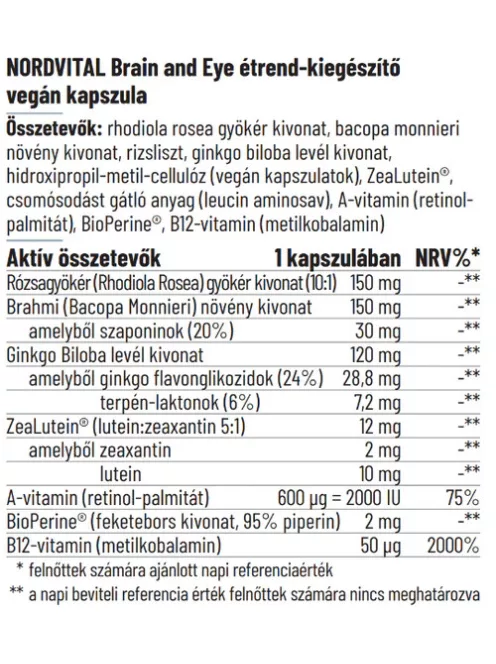 Nordvital Brain and Eye 50db lágyzselatin kapszula 